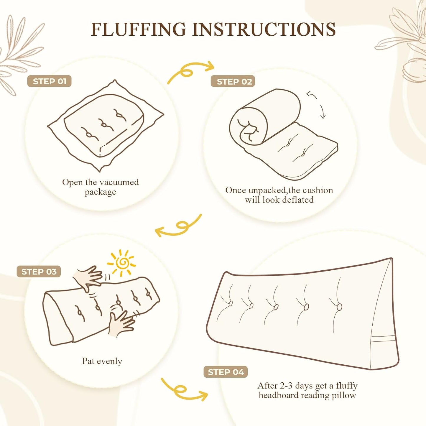 Headboard Pillow Queen, Large Triangular Wedge Headboard Pillow for Reading and Resting, Backrest Positioning Support Pillow with Removable Cover (Cream)