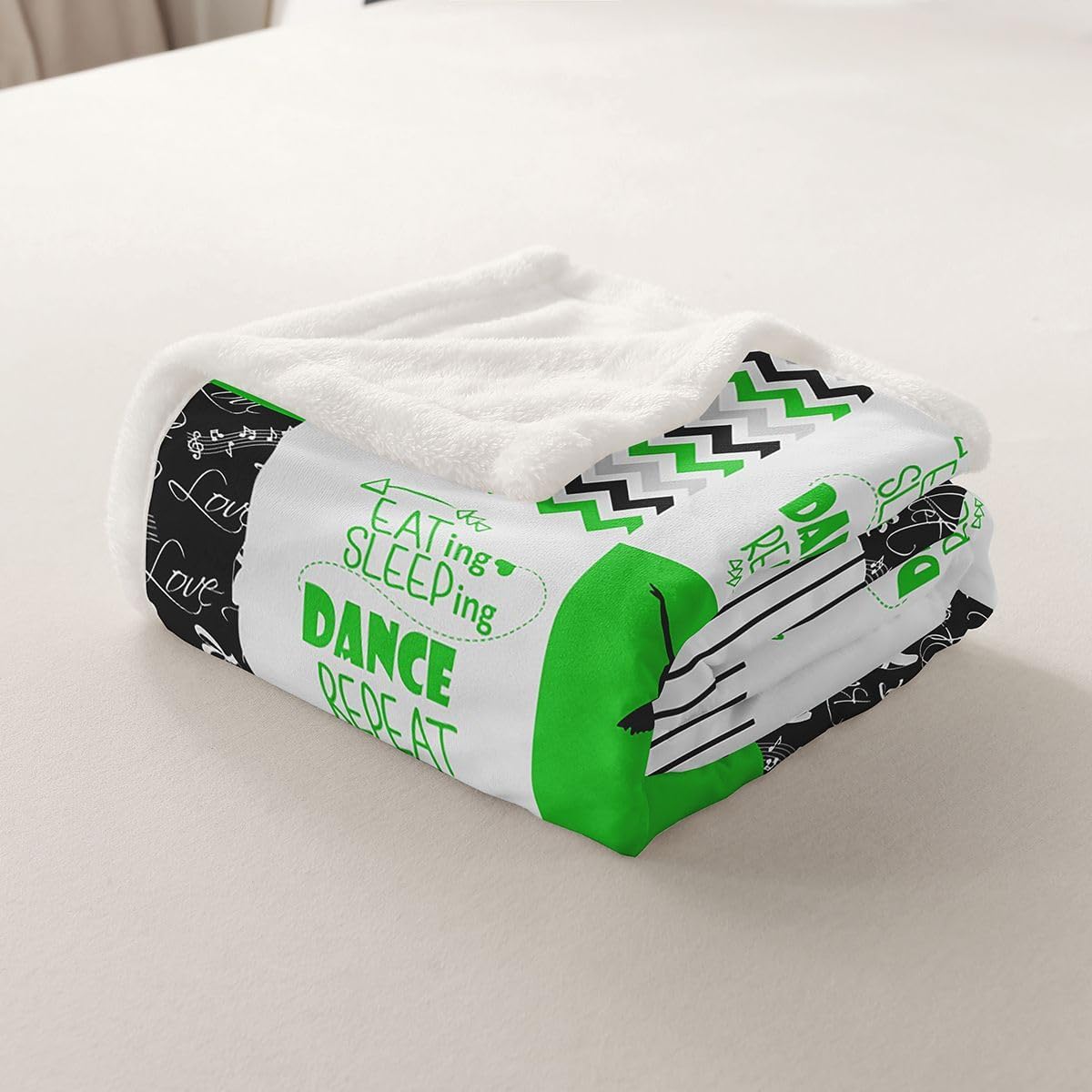 Erosebridal Ballet Throw Blanket Patchwork Buffalo Plaid Fleece Blanket for Girls Women,Galaxy Stars Blanket Dance Hobby Activity Blanket 50"x60",Square Chequer Grid Plaid Room Decor,Green