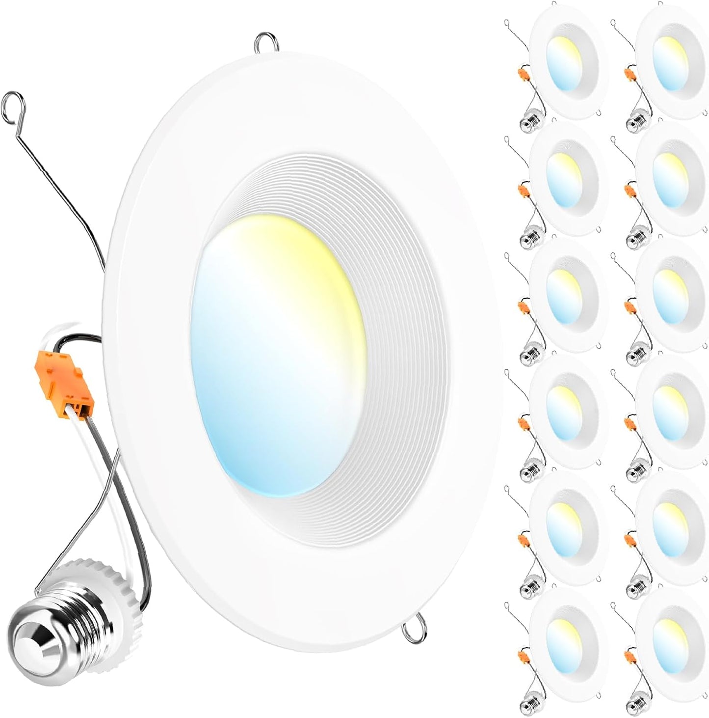 Sunco 12 Pack LED Recessed Lighting 6 Inch, Retrofit Can Lights, 965LM, 13W (100W Equivalent), Selectable CCT 2700K/3000K/3500K/4000K/5000K, Dimmable, Baffle Trim, Damp Rated UL
