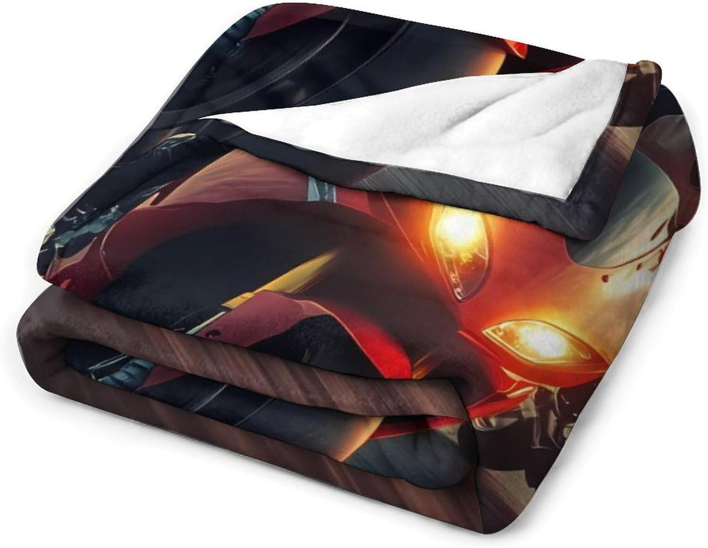 Motorbike Motorcycle Racing Throw Blanket for Couch Bed Plush Cozy Fuzzy Flannel Blanket for All Season 50"x70"