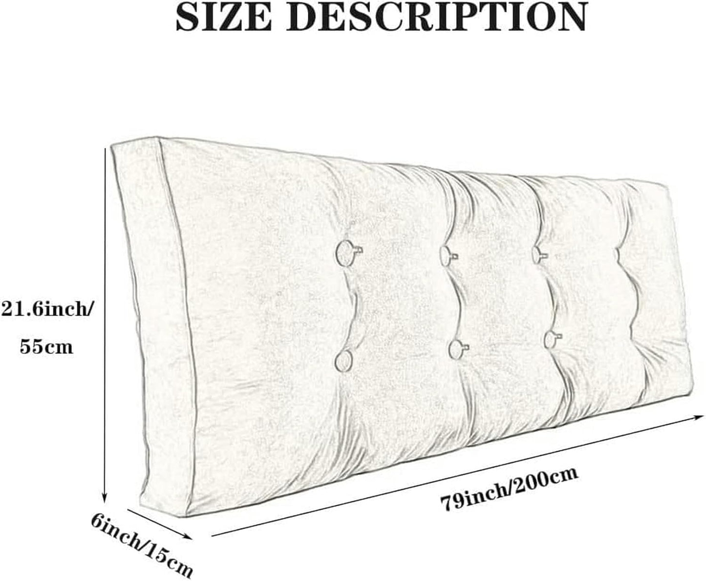 Upholstered Rectangular Headboard, Thick Tatami Bed Soft Pack Removable Reading Pillow Bedside Cushion Pads Bed Waist Pad Bed Rest Pillows(Pink,180cm)
