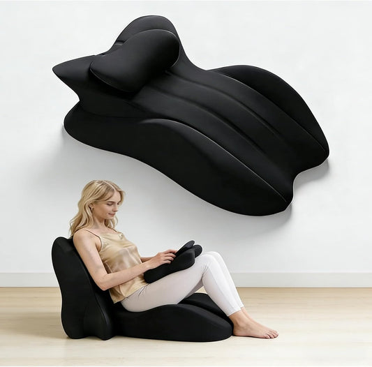 27° Ergonomic Contour Pillow - Memory Foam Back Support for Reading, Bed Rest & Post Surgery Recovery, Lumbar & Neck Pain Relief Cushion