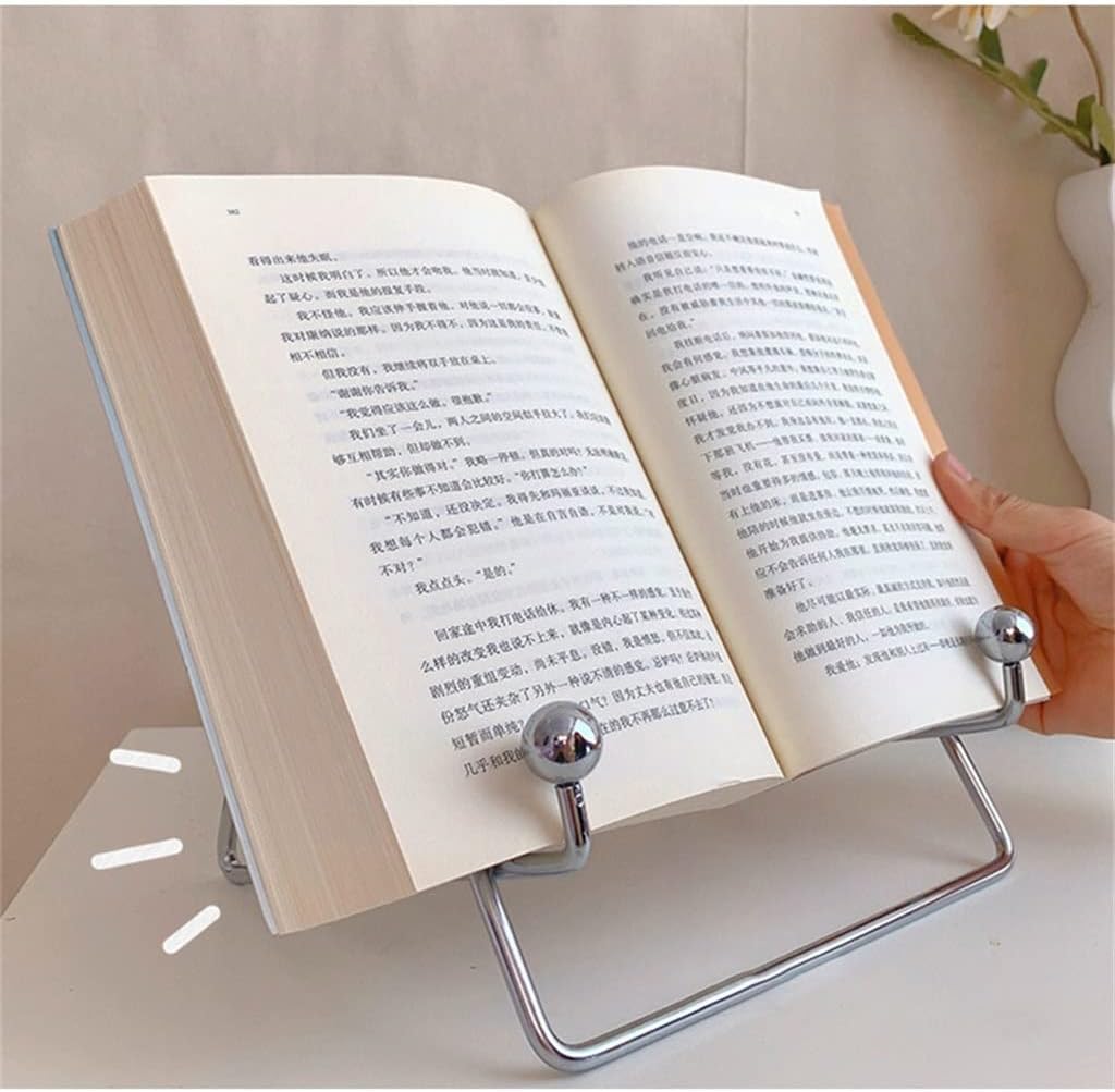 Bookstand Iron Frame Reading Bookshelf Bracket Book Bookend Tablet PC Phone Support