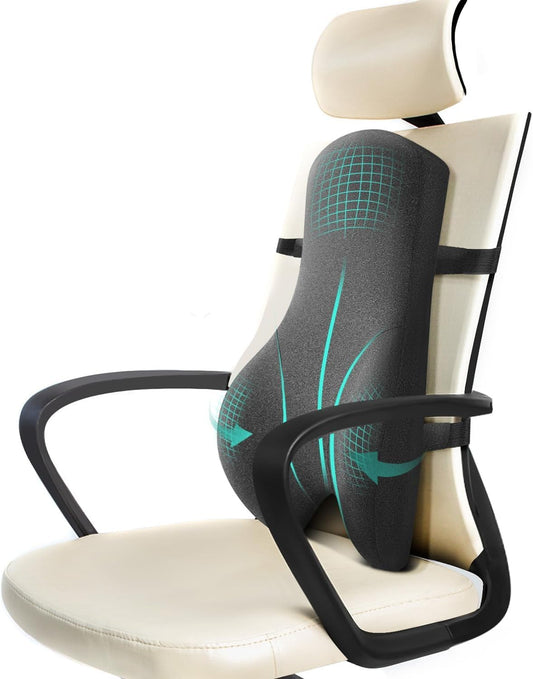 High Back Support for Office Chair Fully Support Entire Back for Comfort,Pain Relief and Posture Improved- Memory Foam Lumbar Support Pillow for Office Chair,Recliner