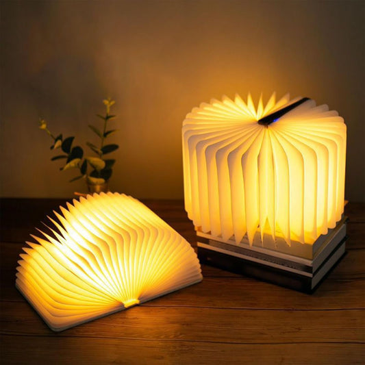 Wooden Book Light, Book Lovers Gifts, Foldable Book lamp for Christmas Gift, Home and Office Decoration Gift idea