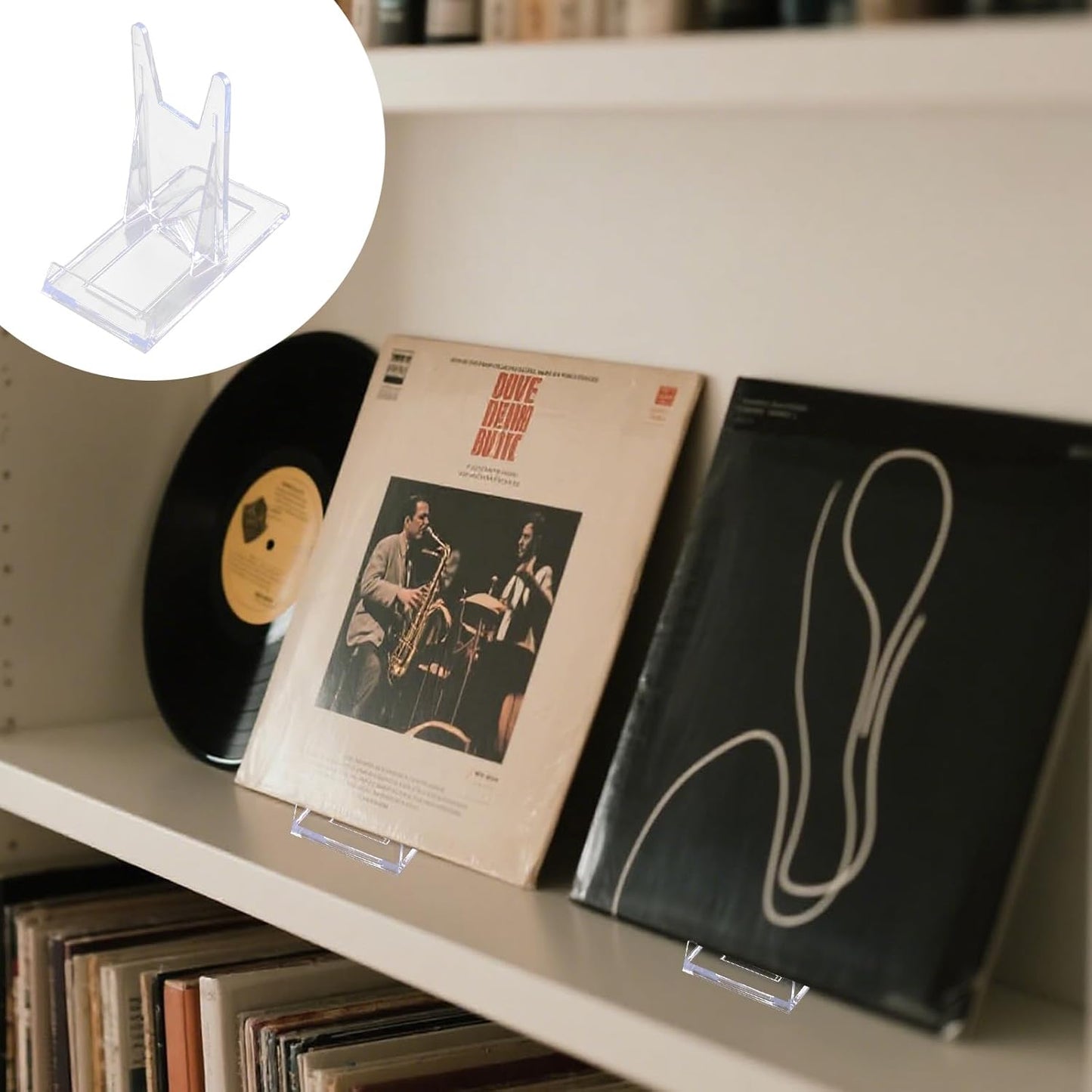 40 Pcs Acrylic Book Display Stand, Adjustable Clear Book Displays for Comic Dvd