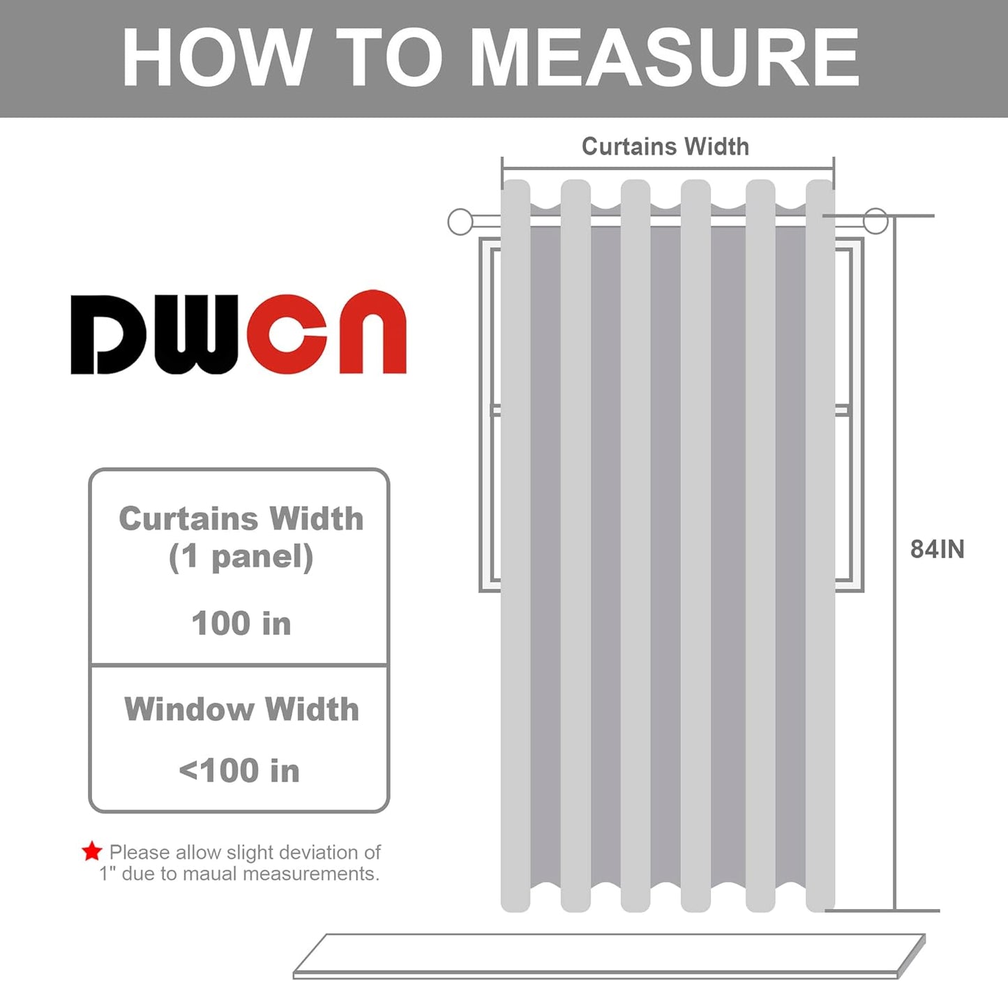 DWCN Dark Grey Privacy Room Divider Curtain Thermal Blackout Curtain for Patio Door, Living Room, Bedroom Partition and Shared Office Space, 1 Grommet Curtain Panel, 8.3ft Wide x 7ft Tall