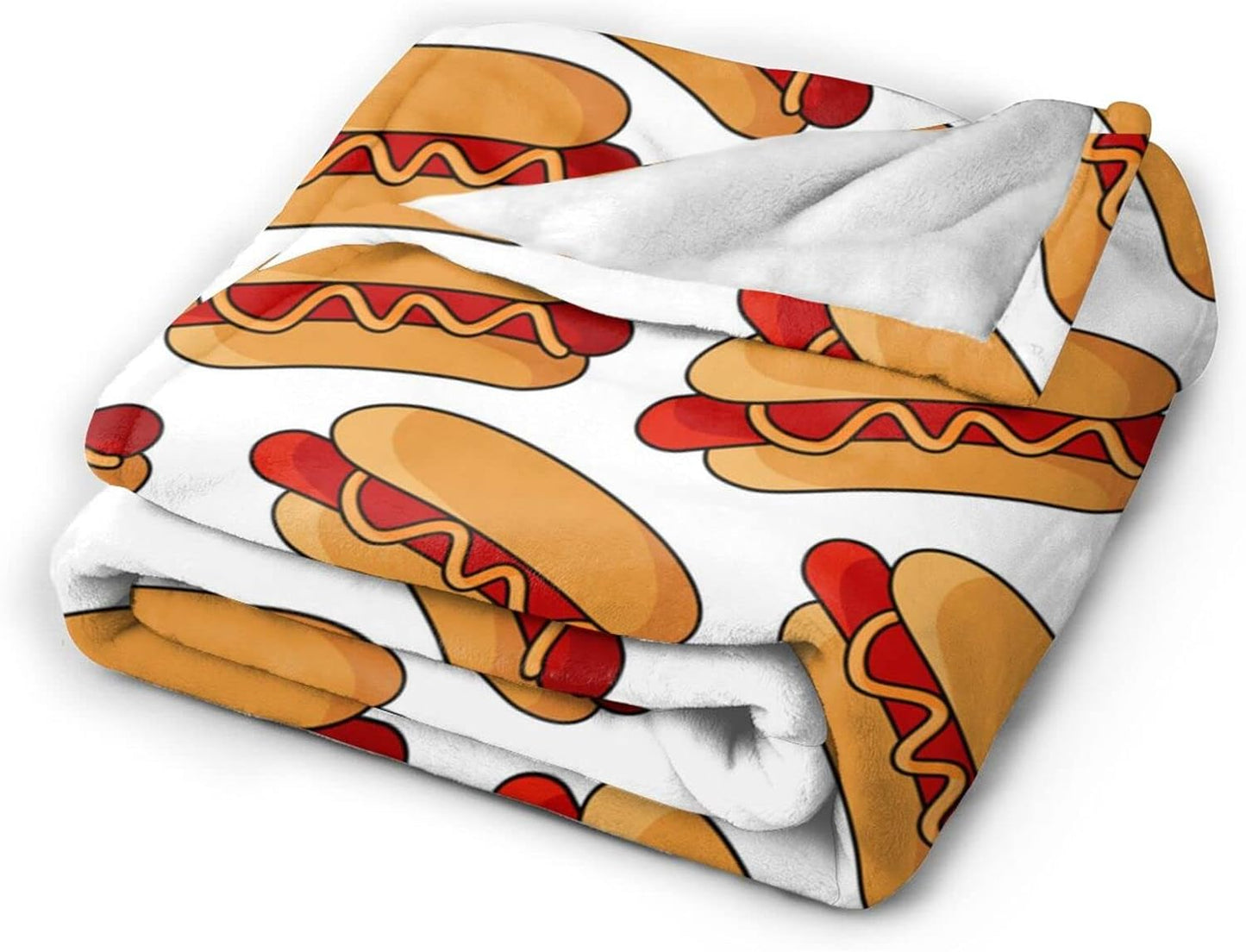 Hot Dog Food Throw Blanket Super Soft Warm Bed Blankets for Couch Bedroom Sofa Office Car, All Season Cozy Flannel Plush Blanket for Girls Boys Adults, 60"X50"