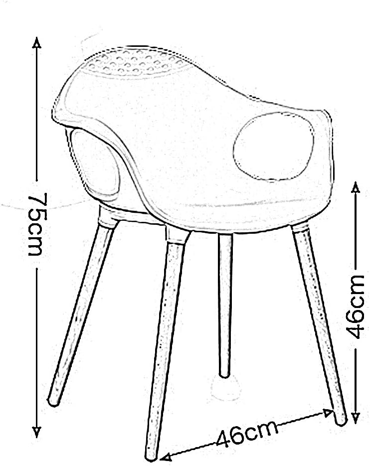Comfortable Chair Mid-Century Modern Kitchen and Dining Room Arm Chair with Natural Wood Legs, Ergonomically designed comfort curve, for Living Room/Cafe/Lounge /Study Room/Dining Room/Pub Leisure C