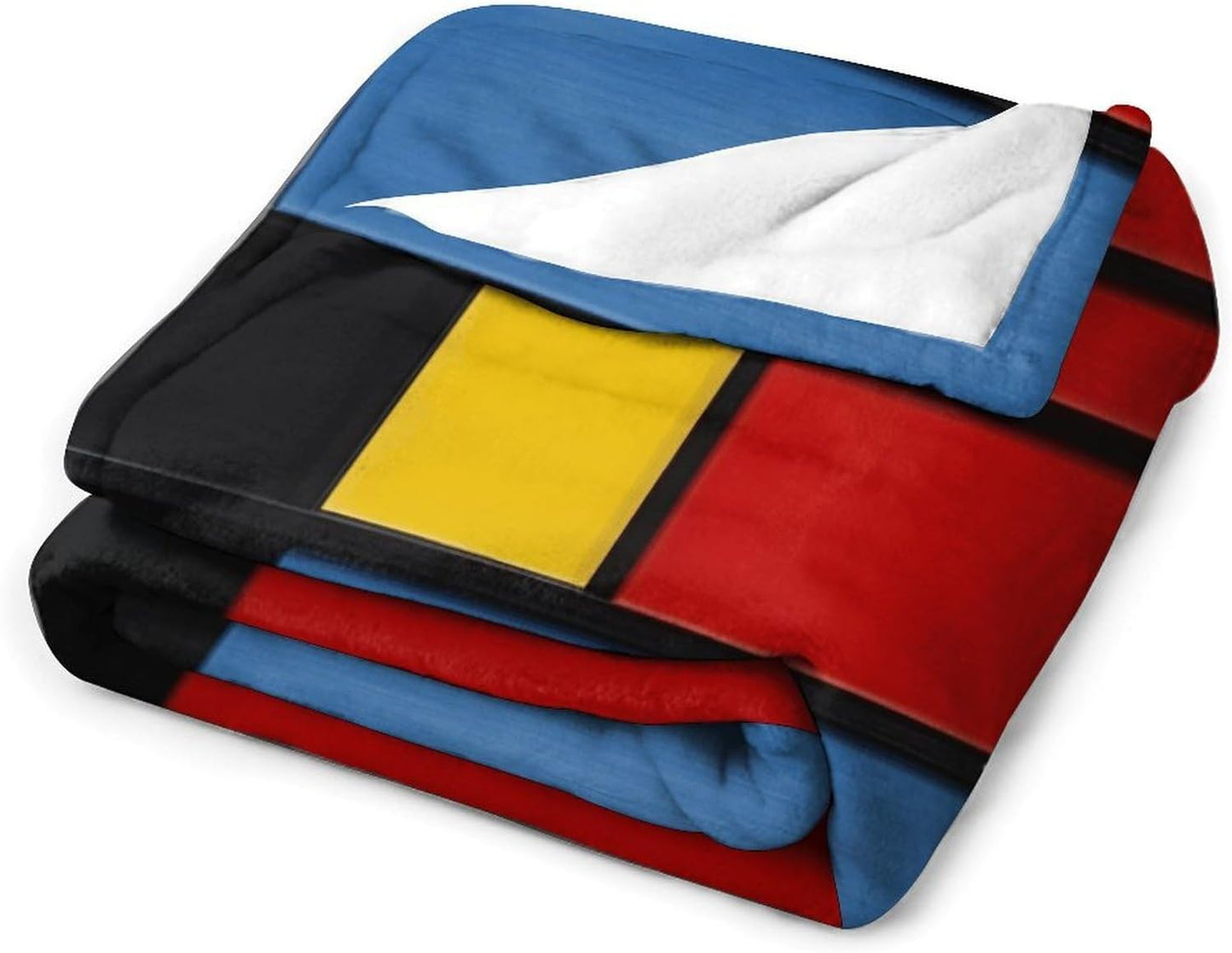 Composition in Red Yellow Blue And Black Throw Blanket for Couch Super Soft Warm Lightweight Throw Blankets Cozy Flannel Bed Blanket Cute Decorative Blankets for All Seasons Home Decor Gift 30"*40"（76