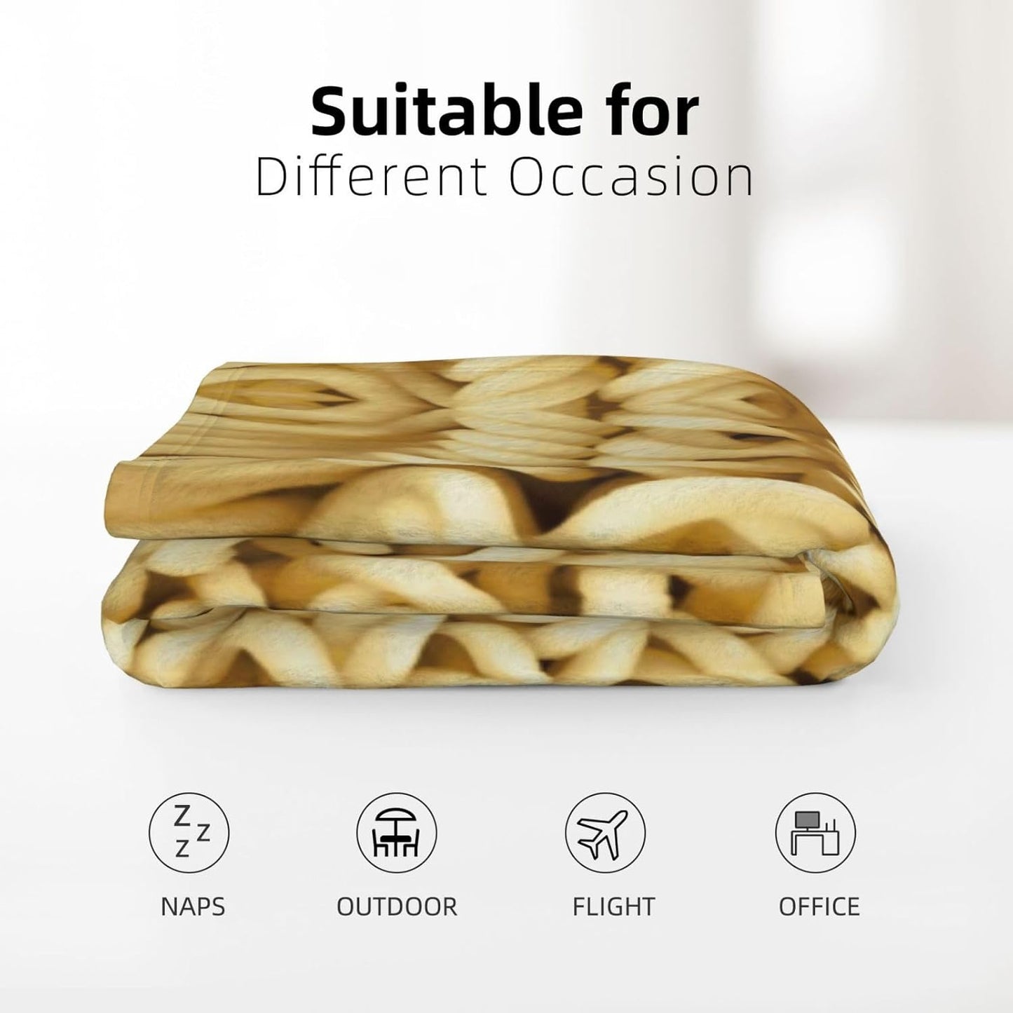 Instant Noodles Blanket, Novelty Instant Noodles Throw Blanket Gift Soft Cozy Flannel Fleece Blanket for Couch Beds Office Bedroom (80"x60")