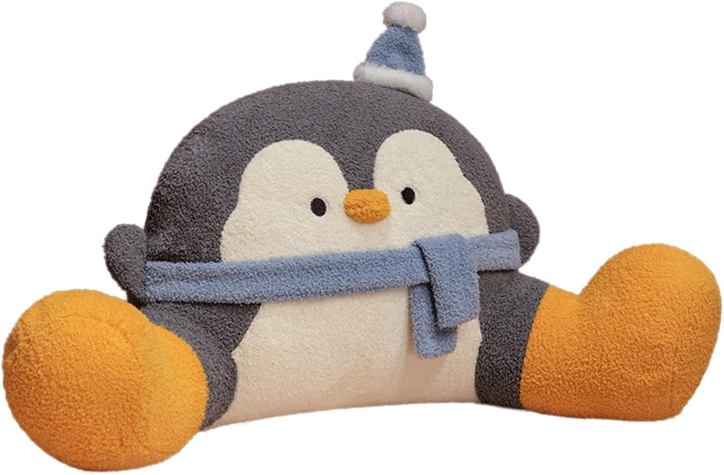 Reading Pillow for Bed,Backrest Pillow for Sitting in Bed,Back Support Cushion,Penguin Reading Pillow for Sofa (Gray, L: 31 * 17inches)