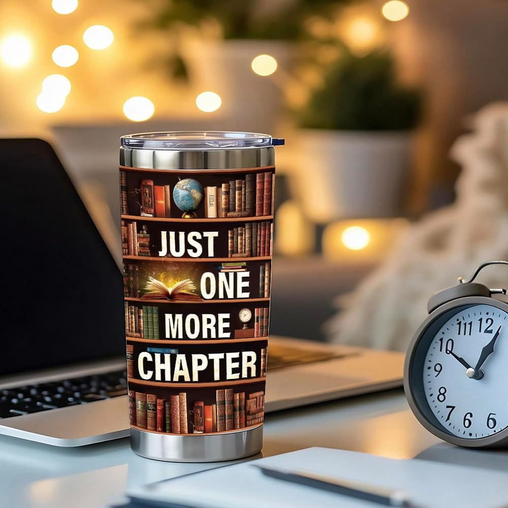 Book Lovers Gifts for Women Librarian Book Lovers Reader - Just One More Chapter Reading Club Gifts, Bookish Gift for Readers, Reading Accessories Present for Christmas Birthday White Elephant