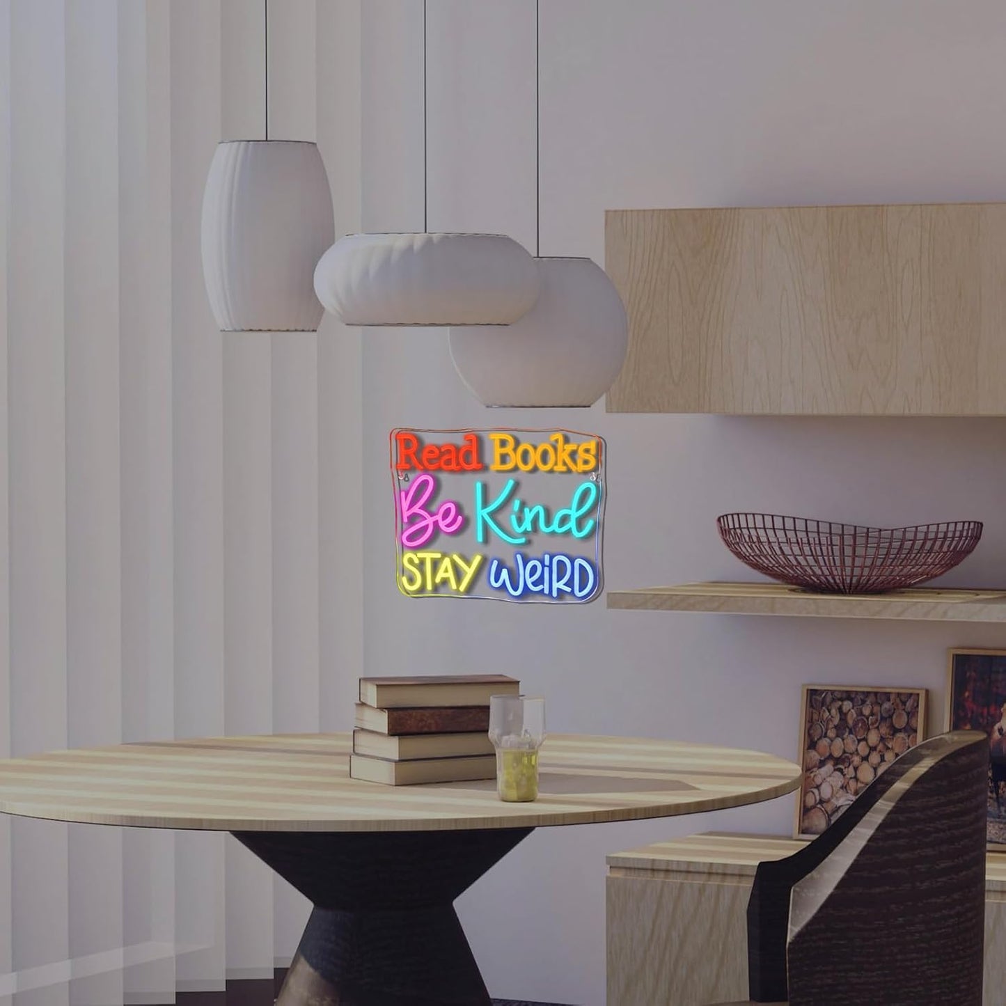 Ineonlife Read Books Be Kind Stay Weird Neon Sign Classroom Neon Lights Girls Club For Wall Decor Colorful Light Up Sign For Boys Bedroom Living Room Bookstore Library Bookish Decoration Teen Gifts
