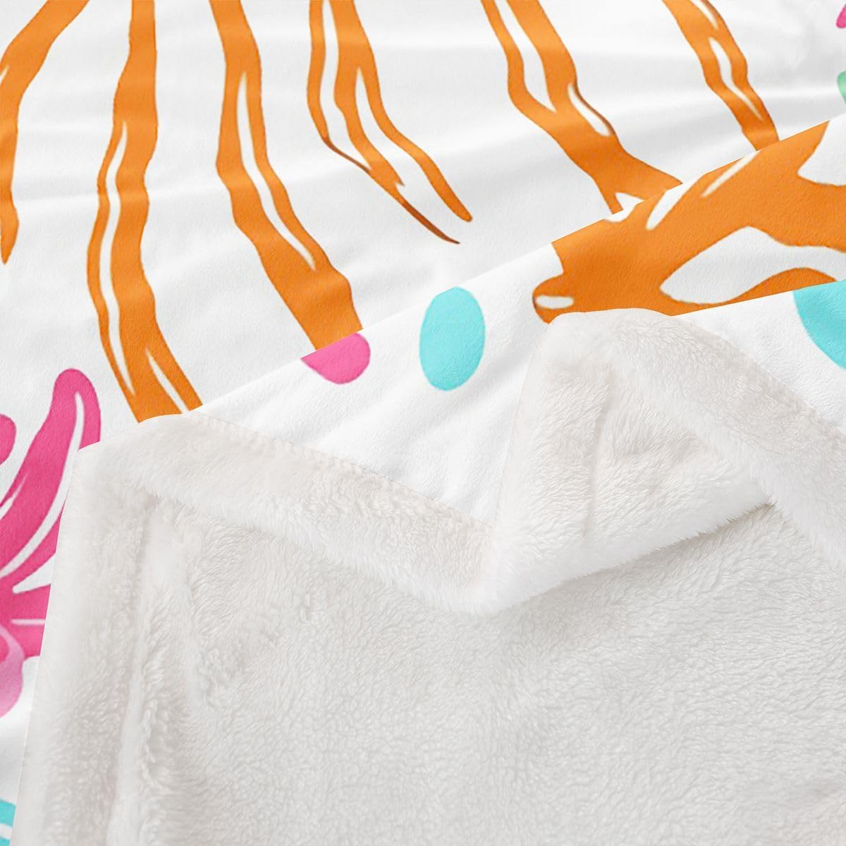 Feelyou Ocean Sherpa Throw Blanket for Couch Cute Super Soft Cozy Fleece Marine Life Sea Blanket for Winter, Plush Throw Sea Underwater World Throw 50"x60" Cartoon All Season