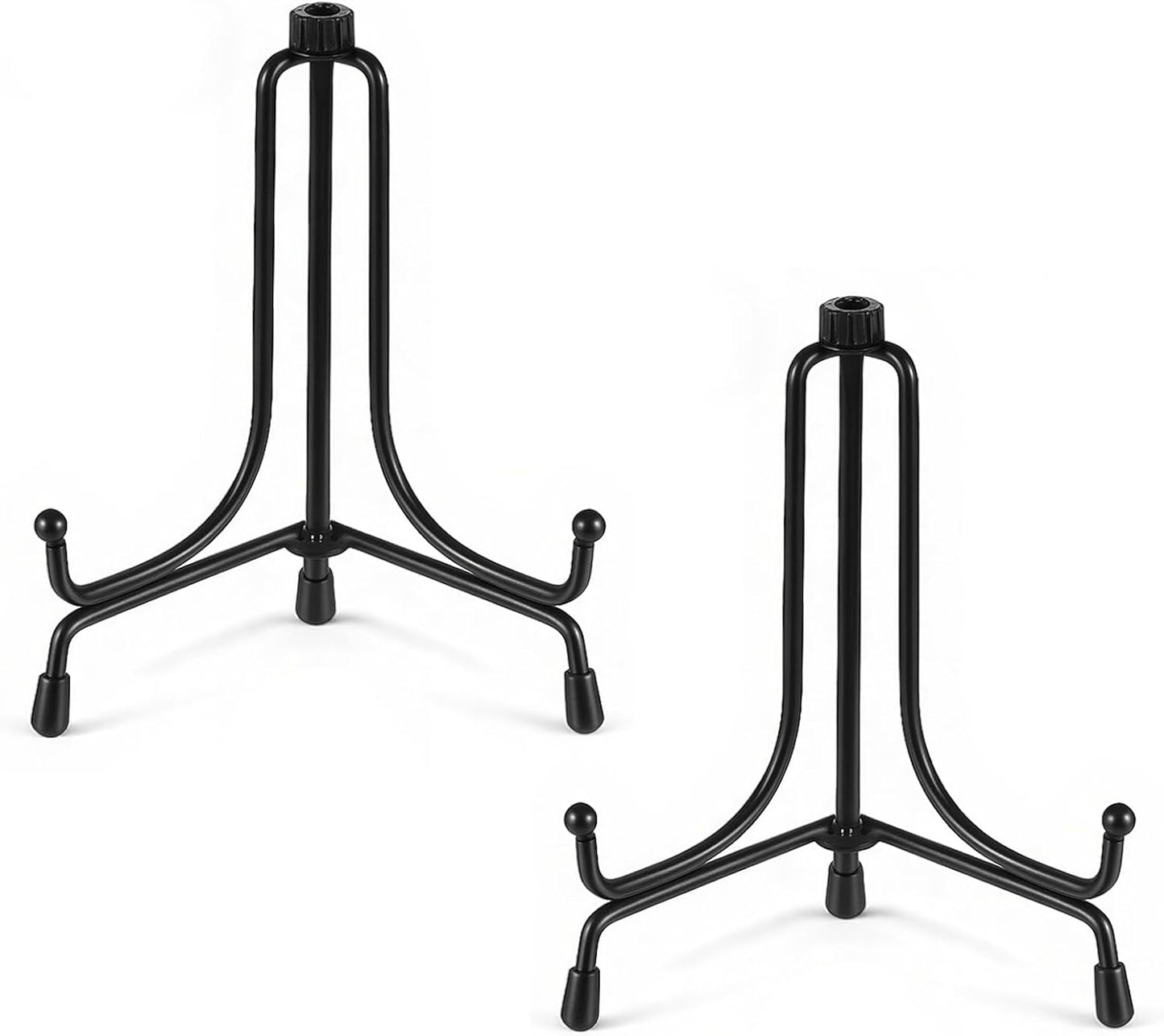 2 PCS Small Plate Stand, 4 Inch Anti-Slip Iron Plate Display Stand Black Iron Plates Stands for Display Upgraded Easel Displays Stands Photo Holder for Picture Frame, Decorative Plates, Collection