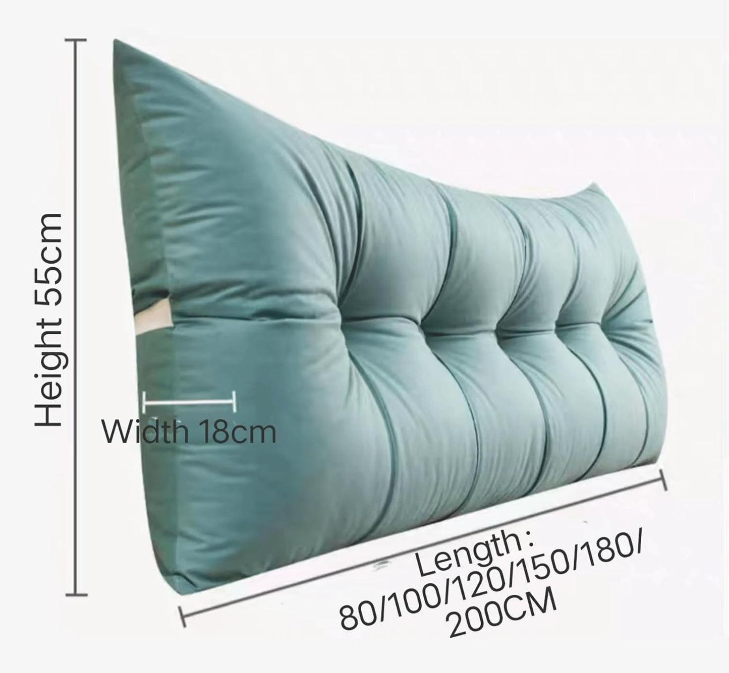 Large Ergonomics Backrest Wedge Headboard Cushion Reading Pillow Bed Back Support for Sitting Up in Bed Bolster(Size:120x55x18cm,Color:Brown)