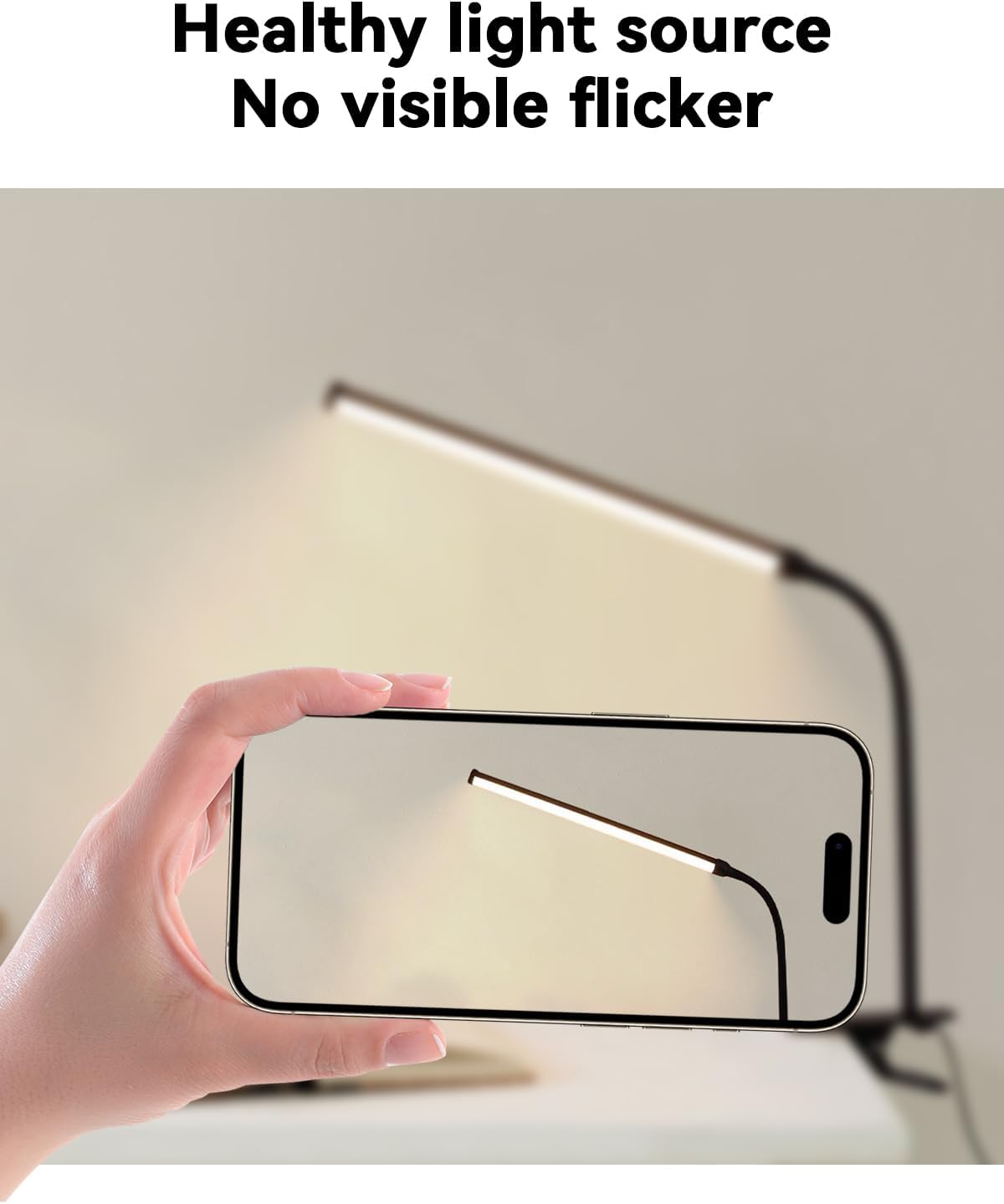 2 Pack LED Desk Lamp with Clamp,Eye-Caring Clip on Lights for Home Office Study Reading,3 Modes 10 Brightness,Long Flexible Goose-Neck,Swing Arm Architect Task Table Lamps with USB Adapter