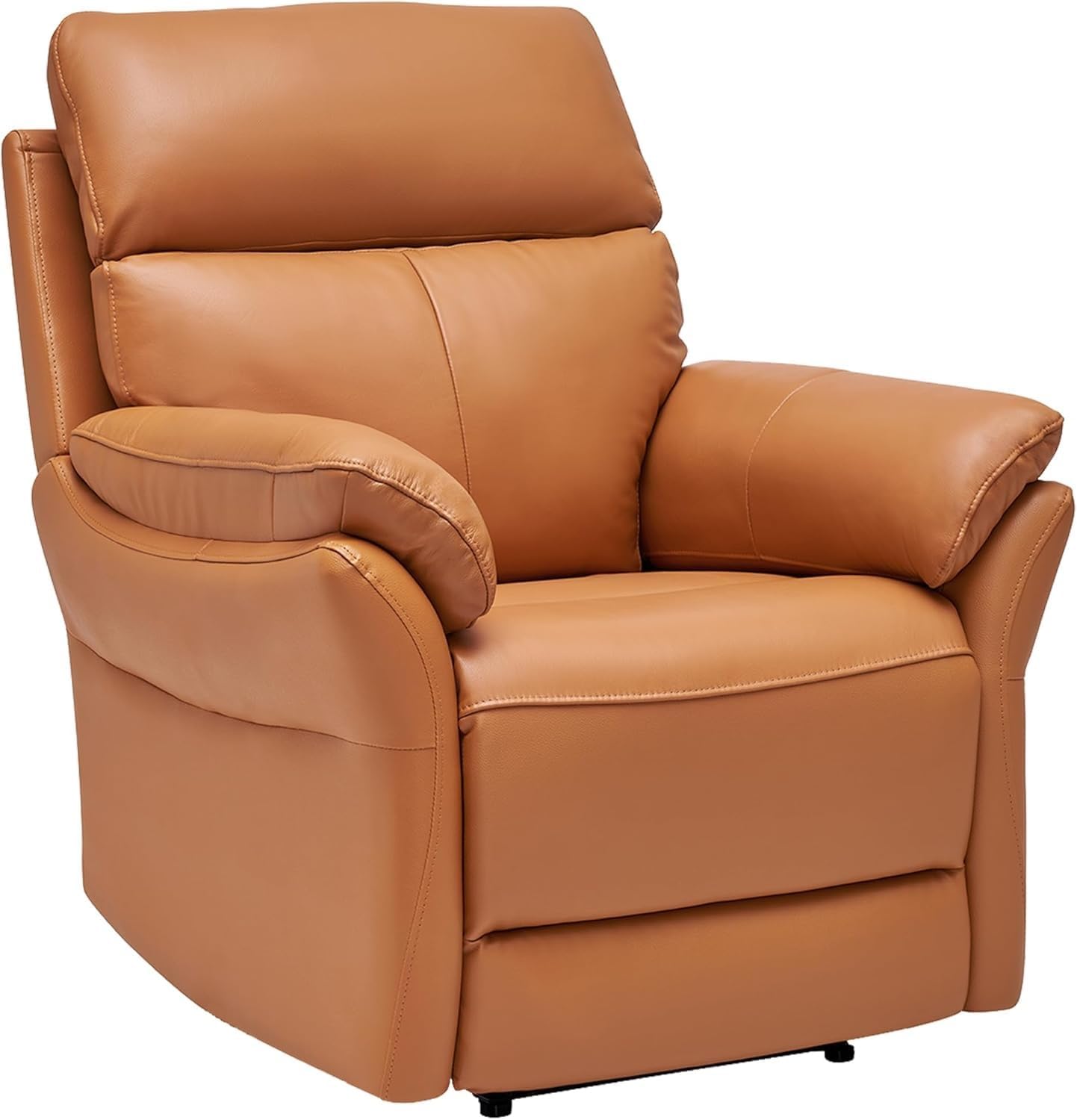Genuine Leather Recliner Chair with Hamburger Style Backrest Armrest Wall Hugger Recliners Chairs for Living Room Theater Seating Bedroom(Orange)