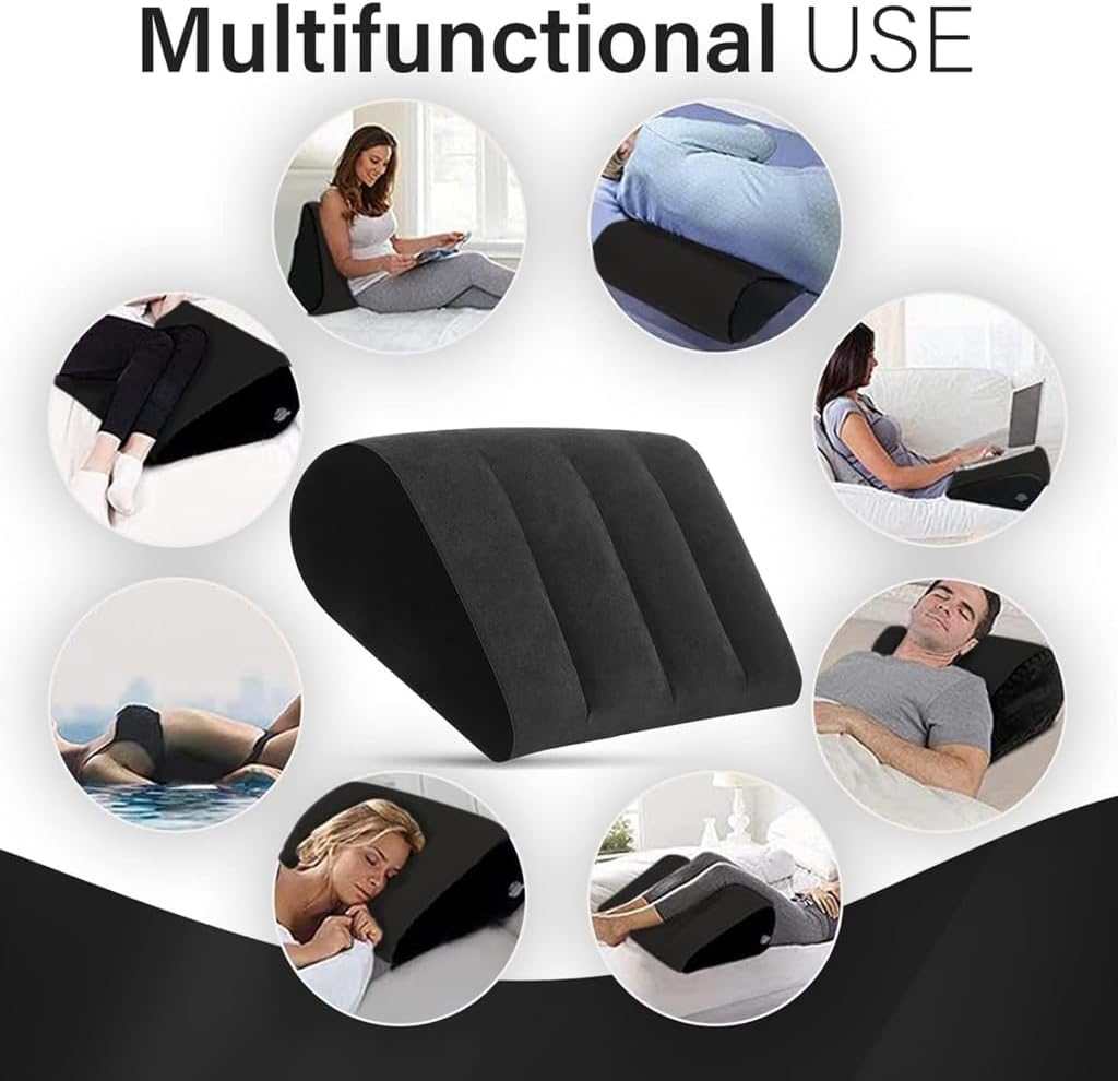Multi-Position Inflatable Bed Wedges - Adjustable Orthopedics Cushion for Back, Knee & Leg Supports, Flockeds PVC
