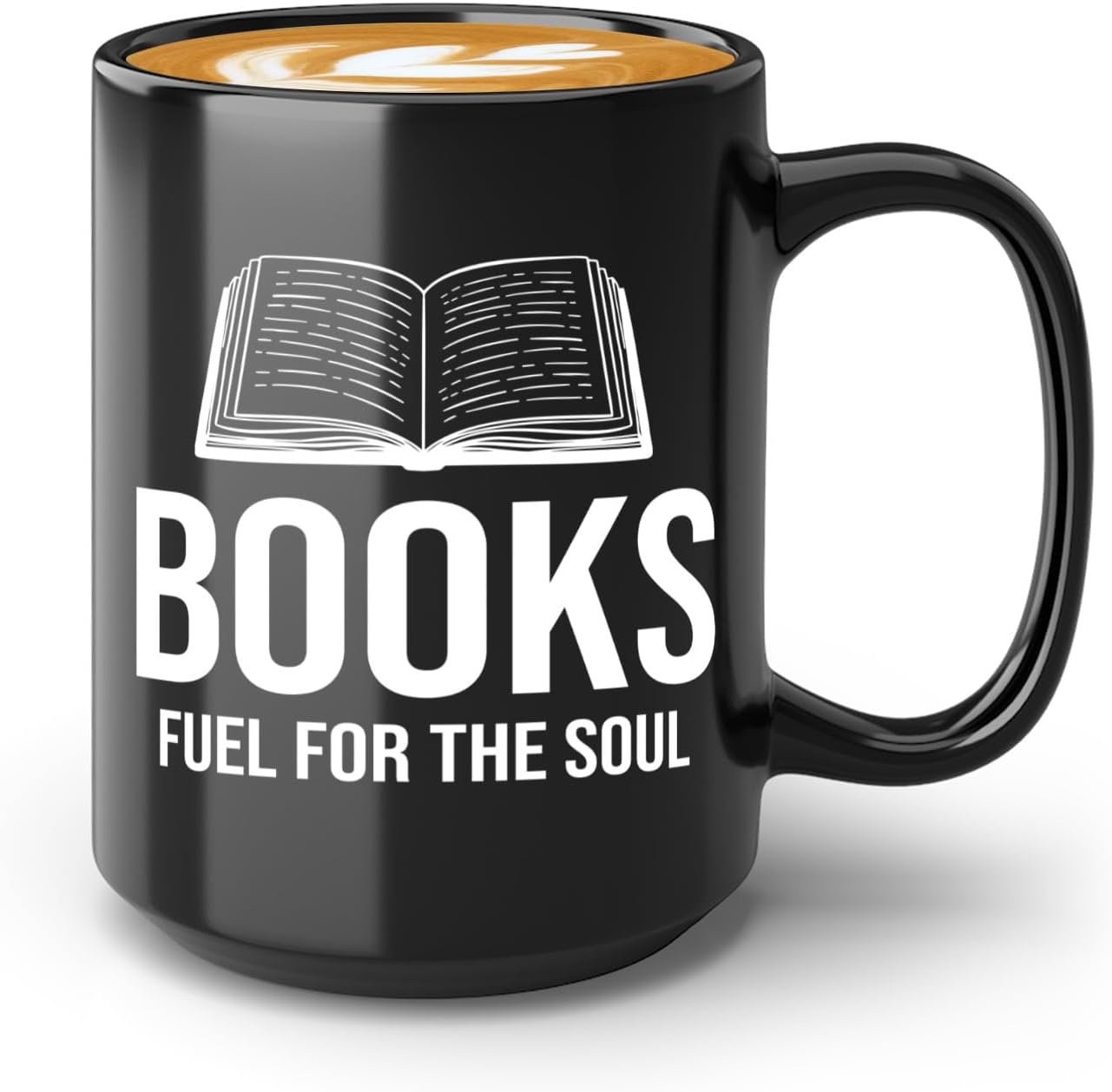 Book Lover Coffee Mug 15oz Black -Books Fuel for - Bookworm Literature Library Book Lover Reader Booked Editor Intellectual Studious