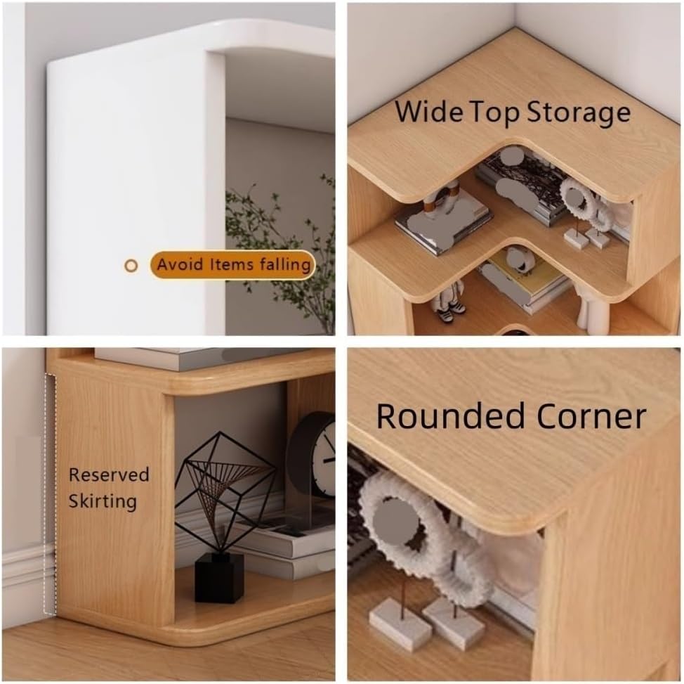 7-Tier Corner Bookshelf - Modern Tall Bookcase & Display Rack, Freestanding Storage Organizer, Versatile Corner Shelf for Home & Office, Stylish Storage Solution