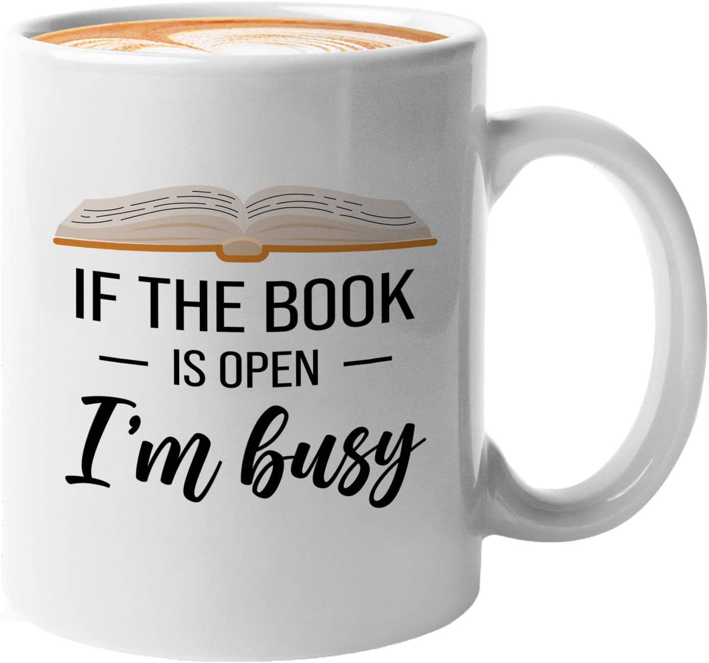Bubble Hugs Book lovers Coffee Mug 11oz White - If Book Open - Author Writer Library Library Editor Introvert Lovers Cat Chill Relax Bookworm Reading