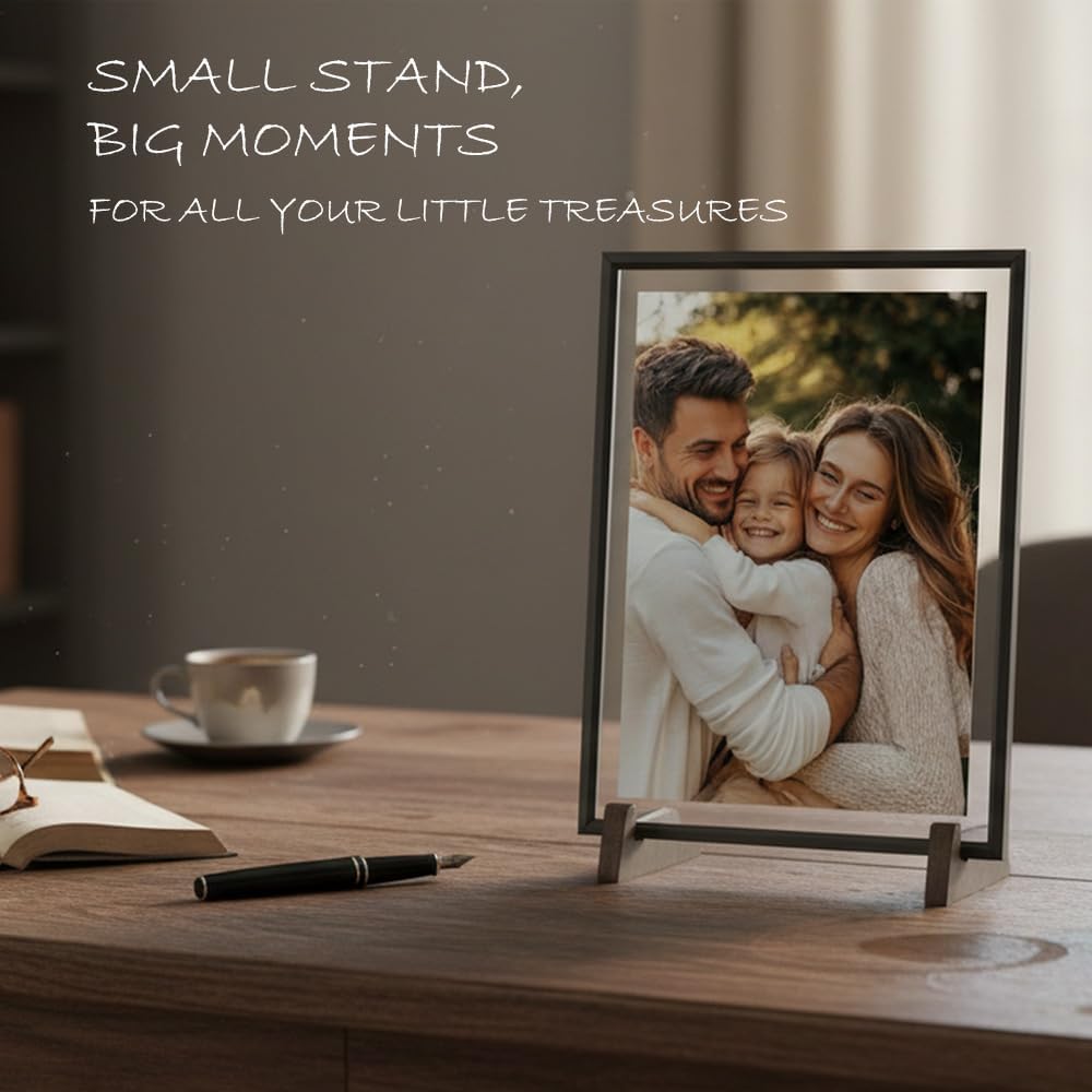 Wooden Display Stand, Plate Holders for Displaying, Photo and Picture Frame Stand, Decorative Table Top Easels, for 7-13" Plate