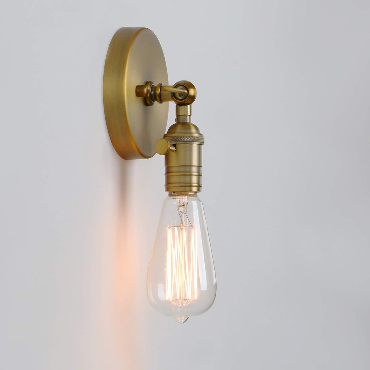 PERMO Minimalist Single Socket 1- Light Wall Sconce Lighting with On/Off Switch (Anqitue)