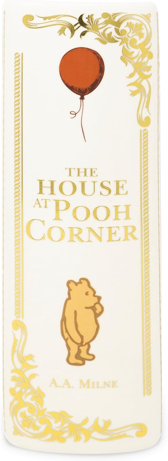 Steel Mill & Co Original Book-Shaped Decorative Vase, Ceramic Vases for Home Decor, Cute Bookshelf Decor, Unique Vase for Book Lovers (Large - The House at Pooh Corner)