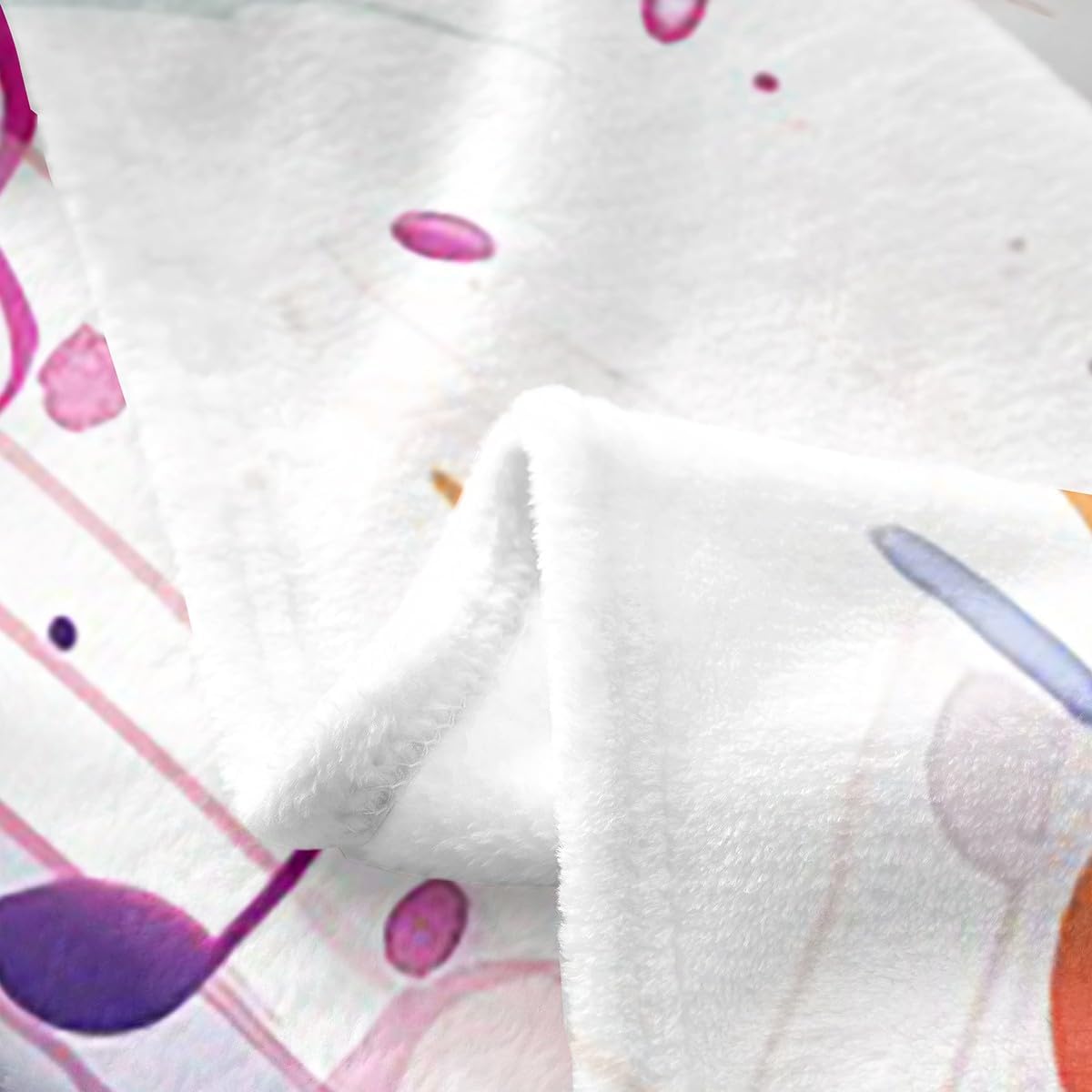 Erosebridal Music Notes Blanket for Teens,Musical Theme Throw Blanket Throw 50x60 Inch,Tie Dye Rhythm Pattern Fleece Blanket,Colorful Melody Note Flannel Blanket for Home Room Decor