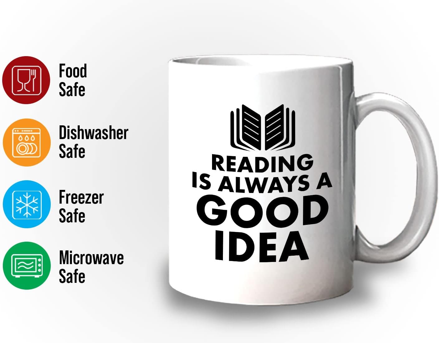 Book Lover Coffee Mug 11oz White - reading is - Literary librarian Literature Bookworm Historian Public Library Curator Bibliophile Bibliolater