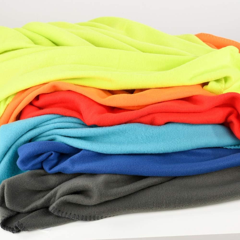 Fleece Blanket Bulk Pack of 6 Cozy Fleece Throw Blankets 50x60 Warm Soft Lightweight Breathable Pet-Friendly for Deco Bed Sofa Kids Wedding Gifts Camping (Assorted)