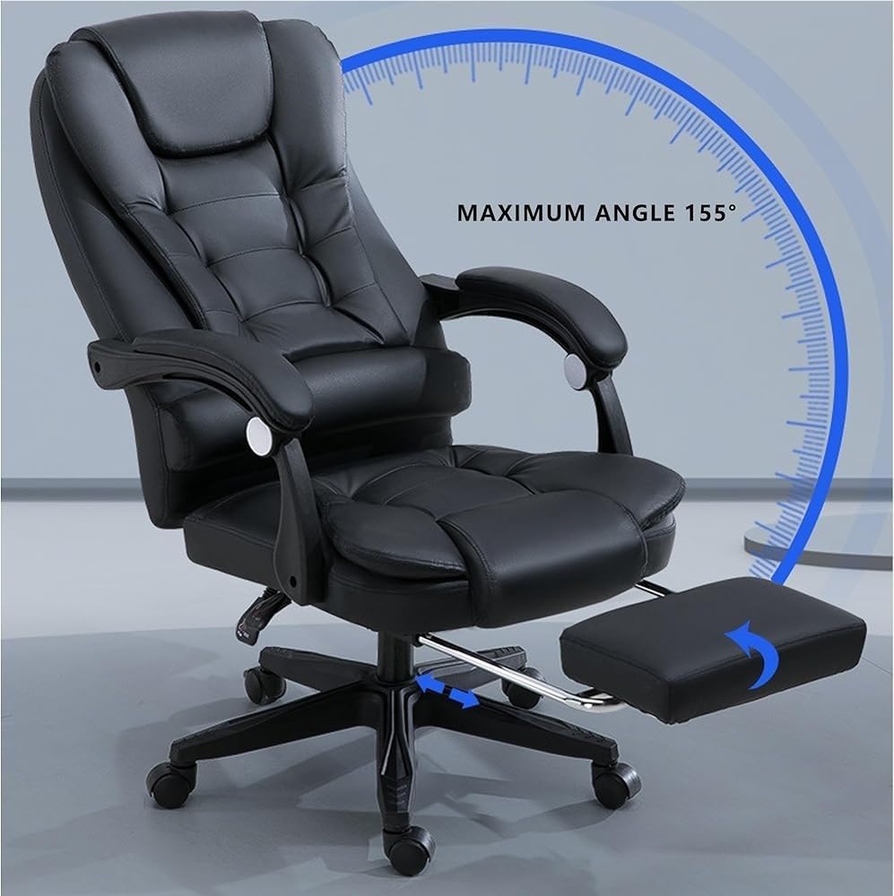 Ergonomic Gaming Office Chair Reclining with Steel Base Modern Executive Adjustable Height Computer Desk Chairs for Meeting Room Lunch Break Reading(White)