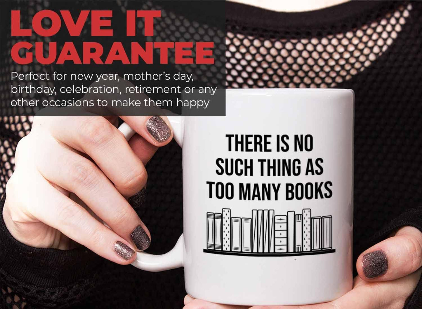 Bubble Hugs Writer Coffee Mug 11oz White - there is no such thing as too many books - Reading Book Lover for Bookworm Bibliophile Librarians Author Readers Bookish