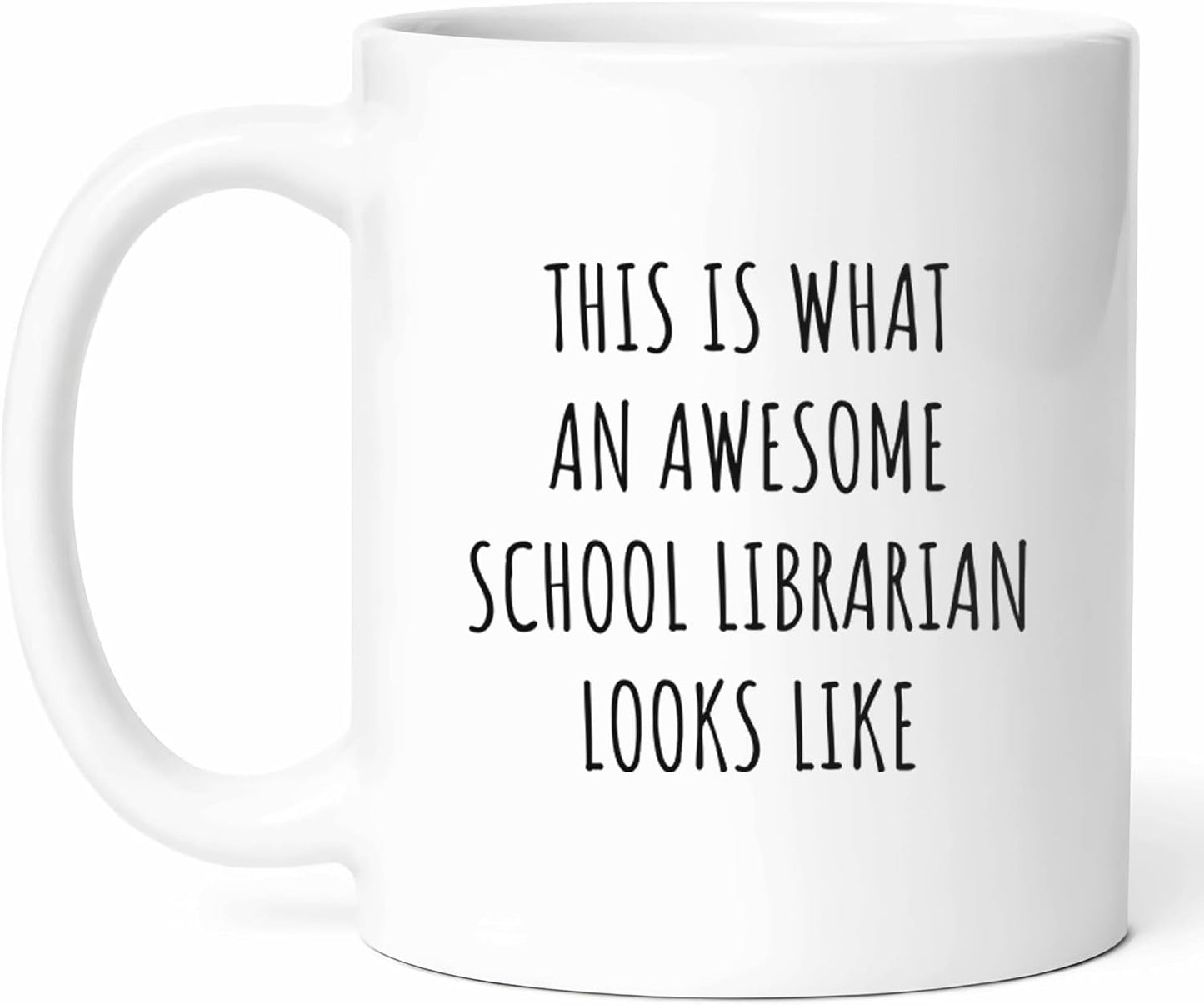 Awesome School Librarian Mug - Library Professional Coffee Cup - Book Lover Funny Gift From Students - Reading Advocate Tea Mugs - Knowledge Keeper Cups - 11 Oz Ceramic Gifts For Educators, Birthday