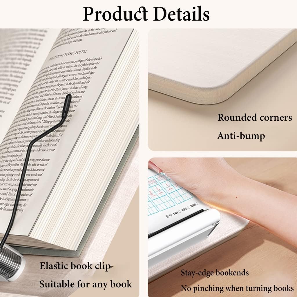 Bookstand for Reading in Bed, Floor Book Holder for Reading, Laptop Stand Adjustable Height, Angle Adjustable Hands Free Book Stand for CookBooks,Magazines (Color : Nero) (Nero) (White)