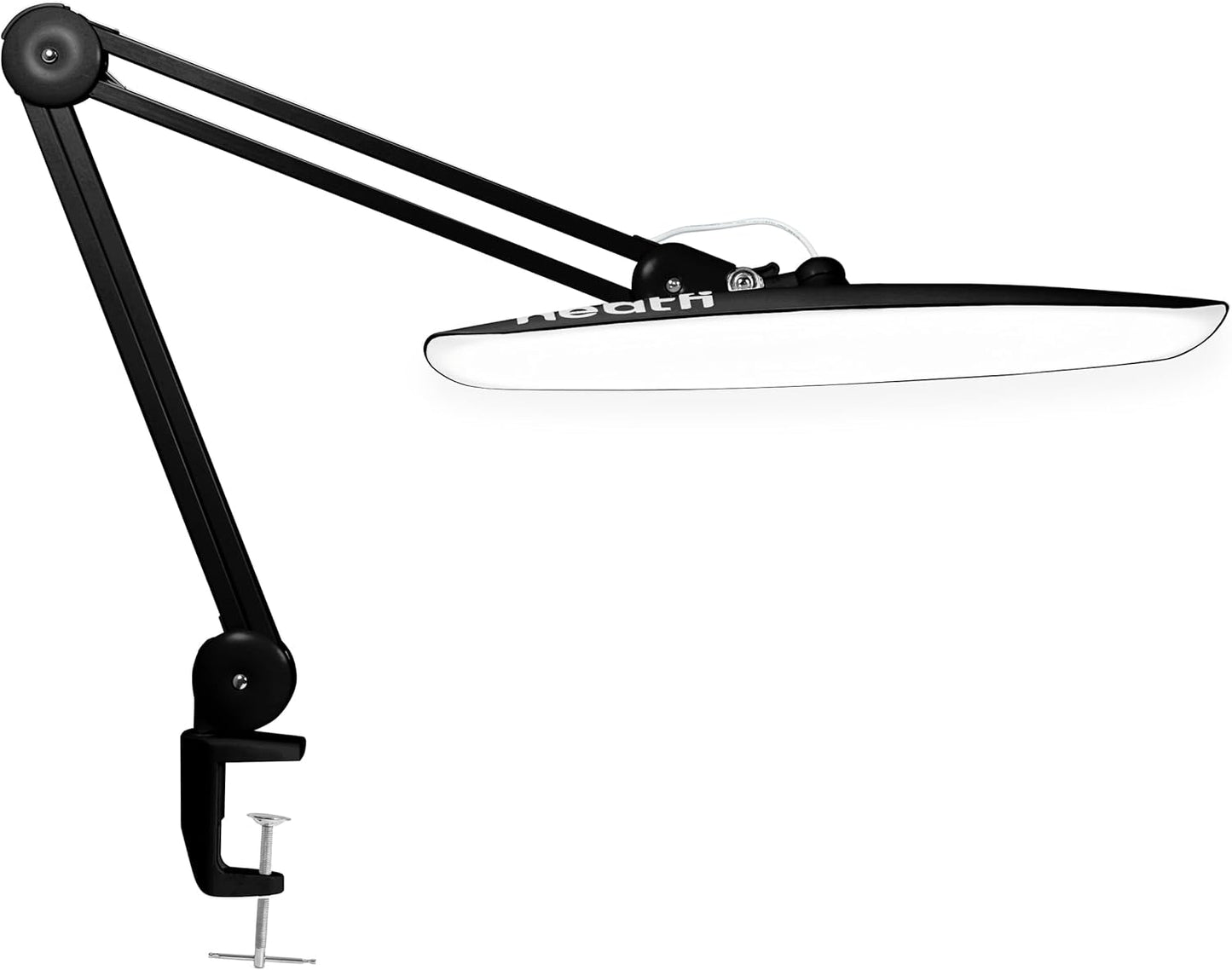 Neatfi XL 2200 Lumens 24W LED Desk Lamp with Clamp - Shadow-Free Task Lighting | 4-Level Dimming | Home Office & Crafts Use | 20-Inch Wide Head (Non-CCT, Black)