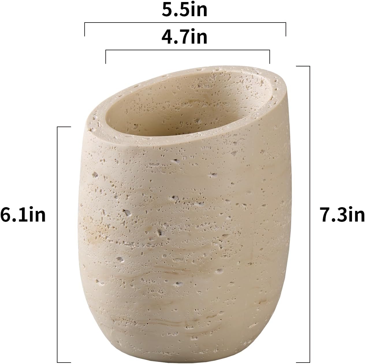 Natural Travertine Textures Wine Chiller Bucket – 750ml Resin Cooler for Wine & Champagne Bottles, Party Bar Cart Decor – Keeps Drinks Cold, Unique Gift for Wine Lovers, Housewarming (Beige)