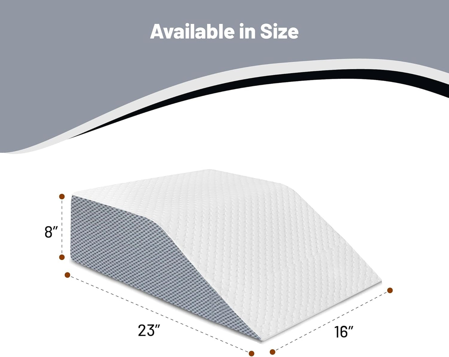Zutan, Leg Wedge Elevation Pillow for Blood Circulation | Relieved & Recovers Foot and Ankle Injuries | Pillows for Swelling | Multi-Purpose | Chic Jacquard Cover, 8”x16”x23”, White