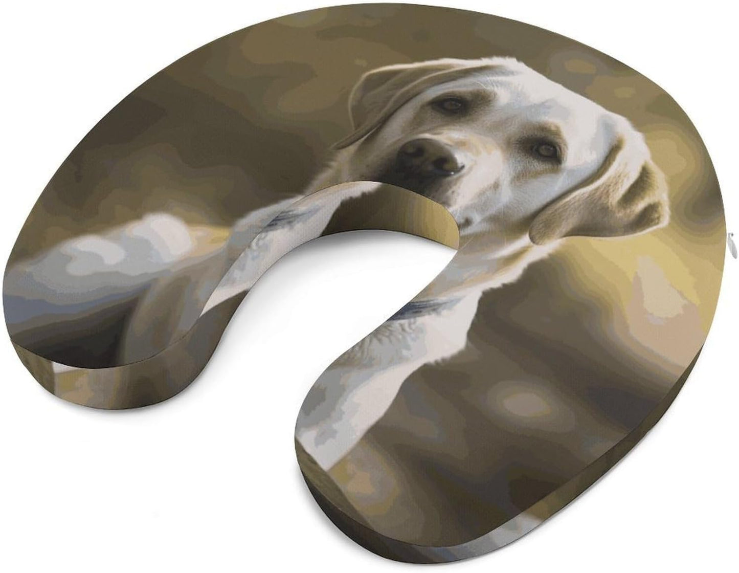Labrador Neck Pillow Memory Foam U Shaped Pillows Portable Pillows for Shoulder Travel Head Support Pillow with Concealed Zipper for Airplane Car Home Office