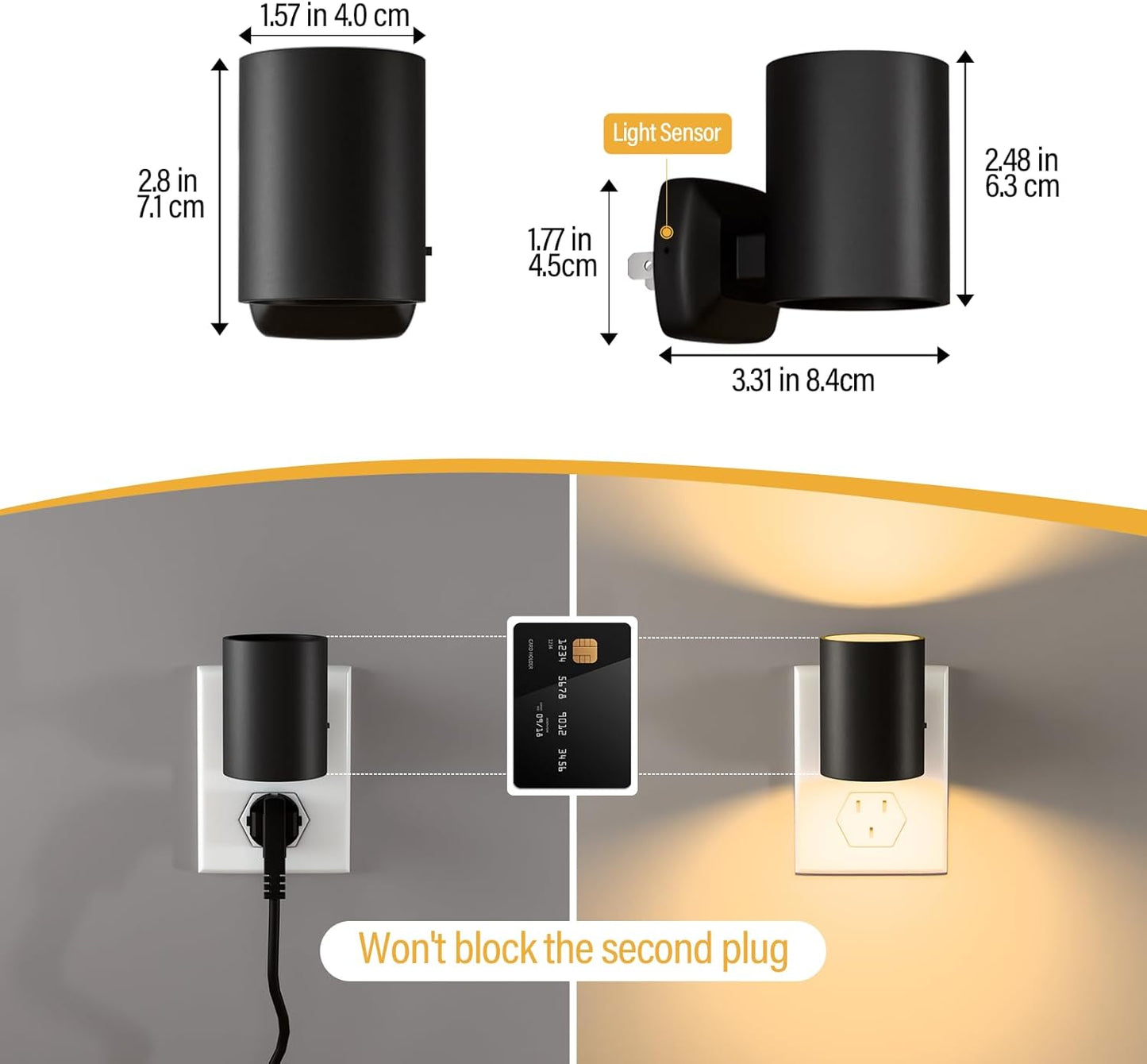 Night Lights Plug into Wall: ETL Night Light Plug in - LED Dimmable Night Light Dusk to Dawn Light Sensor, Soft Warm 2700K, Adjustable Brightness, Wall Lights for Bedroom, Hallway, Stairs - 6 Pack