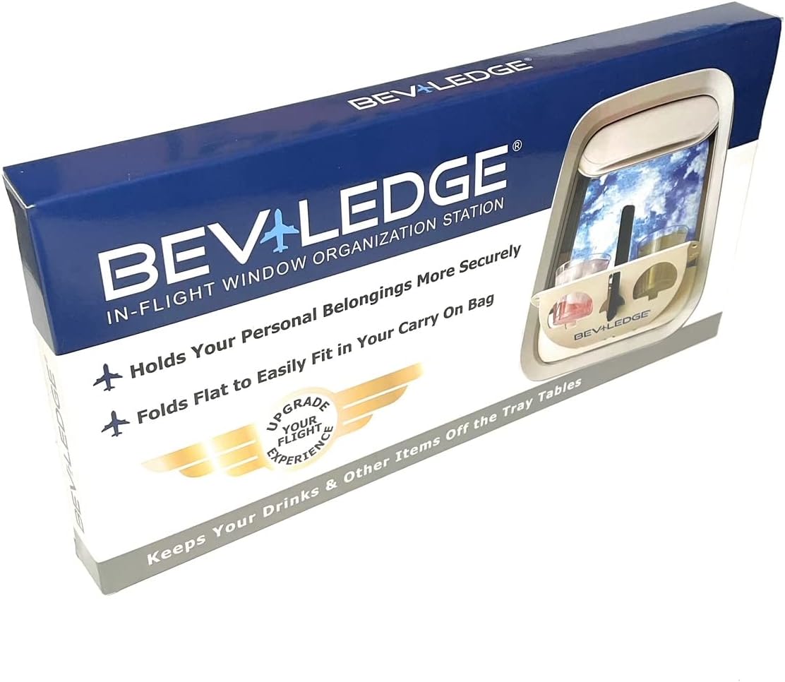 BEVLEDGE The US Patented- Airplane Window Organization Station -One of The Hottest New Travel Accessories. [Seen on The Today Show & GMA] Makes The Perfect Holiday Present. w/Luggage tag & Micro-Bag