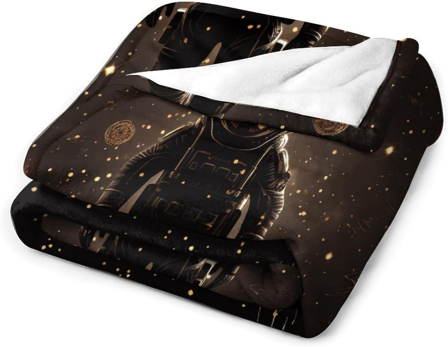 Black Gold Space Throw Blanket for Couch Super Soft Warm Lightweight Throw Blankets Cozy Flannel Bed Blanket Cute Decorative Blankets for All Seasons Home Decor Gift 40"*50" （100 * 130cm）
