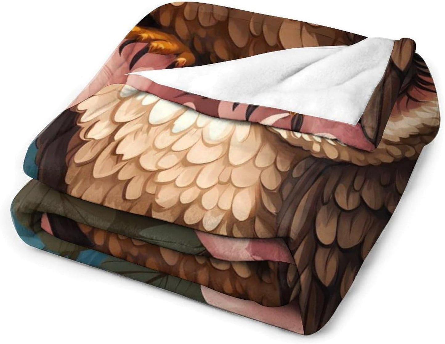 Cute Owl Throw Blanket for Couch Bed Plush Cozy Fuzzy Flannel Blanket for All Season 55"x70"