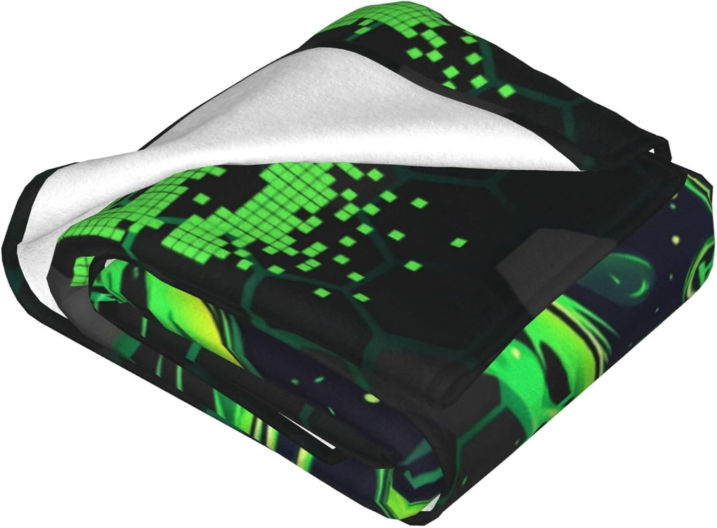 Green Game Controller Flannel Throw Blanket - Soft Cozy,Gift for Boys,Kids & Gaming Lovers,All Season Blanket for Couch,Sofa,Bed & Home Decor 50"X40"