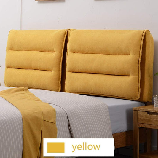Upholstered Headboard Bed Backrest Cushion Bedside Pads Back Support Pillow Four-Layer Structure Easy to Install 6 Colors 7 Sizes (Color : Blue Size : 155x60cm) (Yellow 185x60cm)