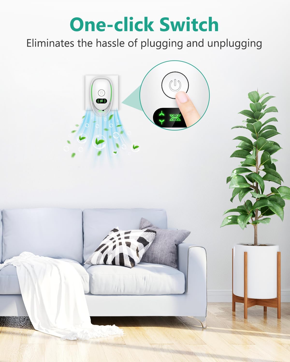 ORIA Plug-In Air Purifier, 4 Pack Negative Ion Air Ionizer for Home, Quiet Operation Air Freshener, Portable Mini Air Cleaner for Kitchen, Bedroom, Office, Pets Smoke Smell