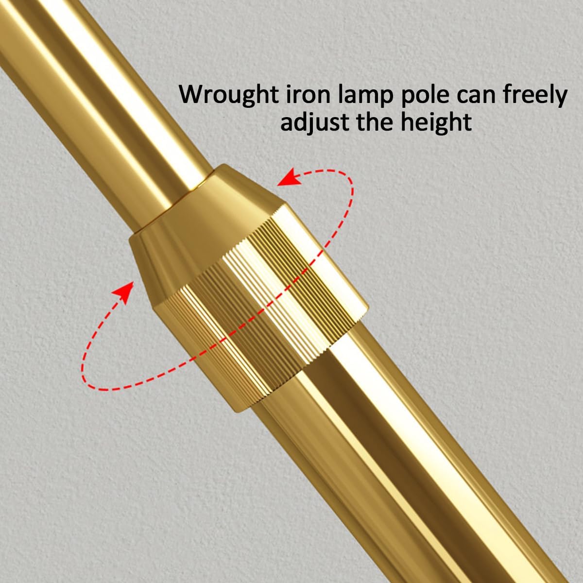 Gold Floor Lamp Adjustable Height Angle Floor Lamps Sofa Side Standing Reading Light Rust-Proof Iron Tall Lights Marble Base Linen Shade Pole Lamp E27 Base for Classroom Dorm Room
