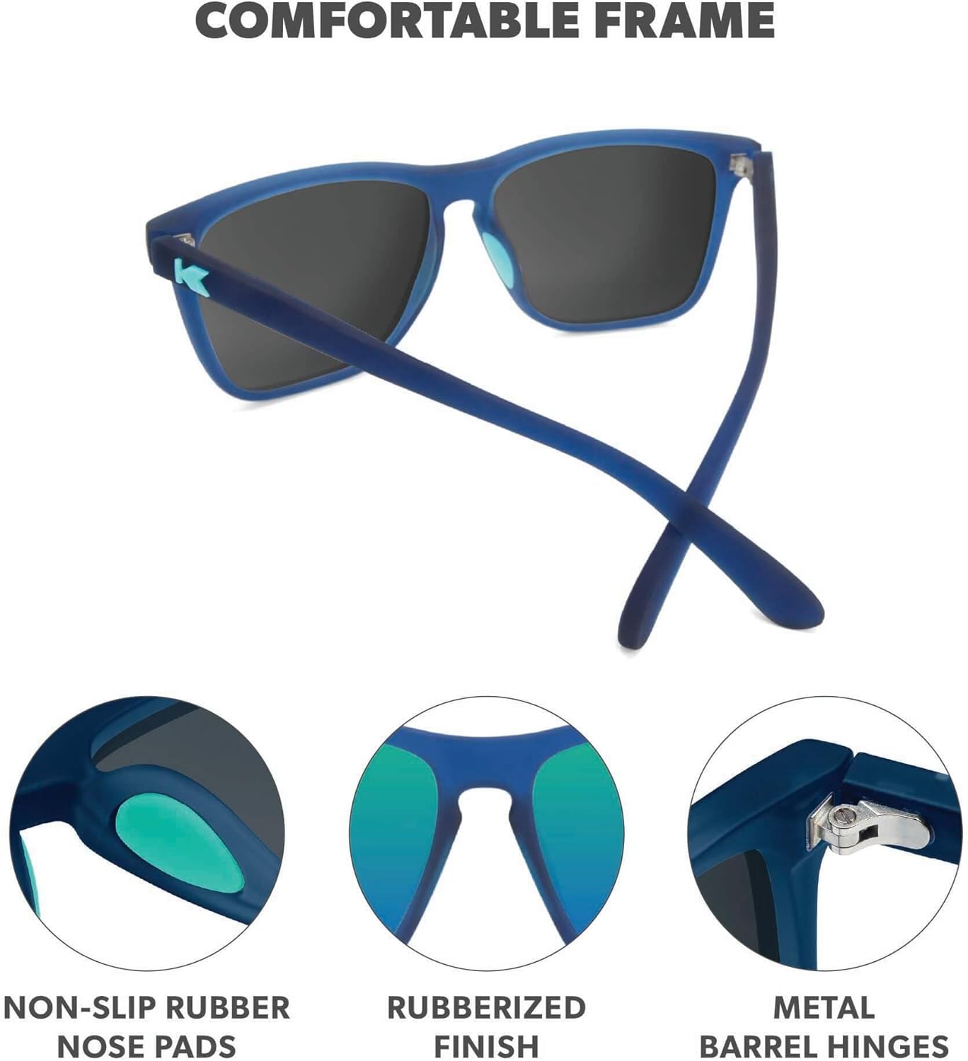 Knockaround Fast Lanes Sport Polarized Lightweight Sunglasses for Men & Women - UV400 Protection - Running